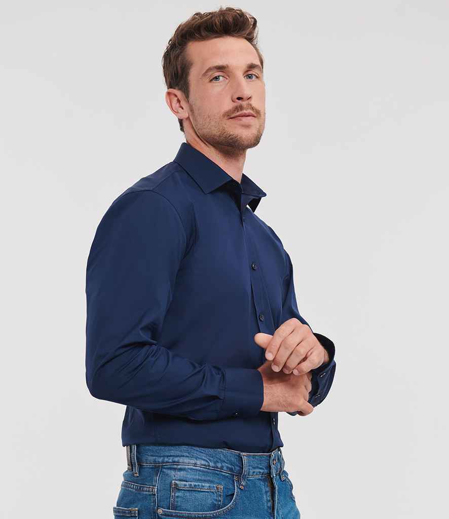 Russell Athletic Collection Long Sleeve Ultimate Stretch Shirt - 960M - - Customisable Shirt
