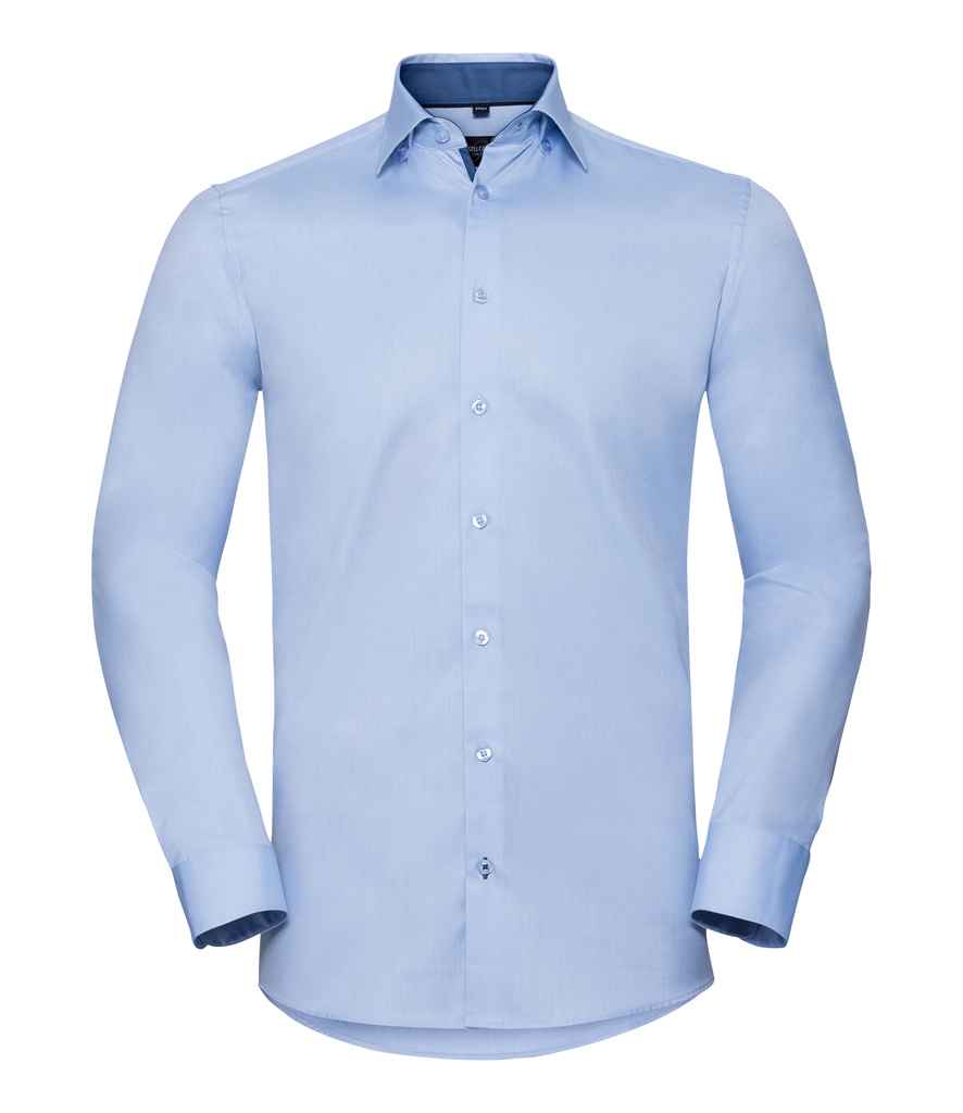 Russell Athletic Collection Long Sleeve Contrast Herringbone Shirt - 964M