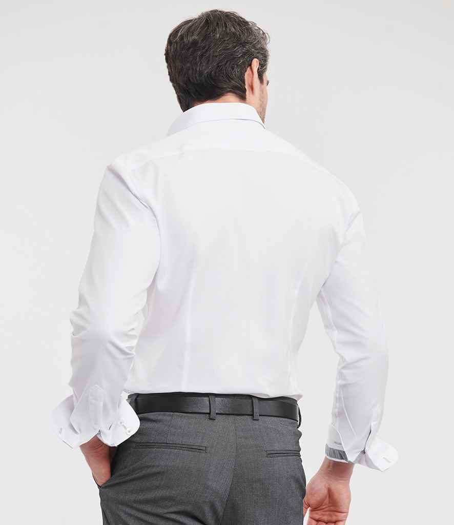Russell Athletic Collection Long Sleeve Contrast Herringbone Shirt - 964M
