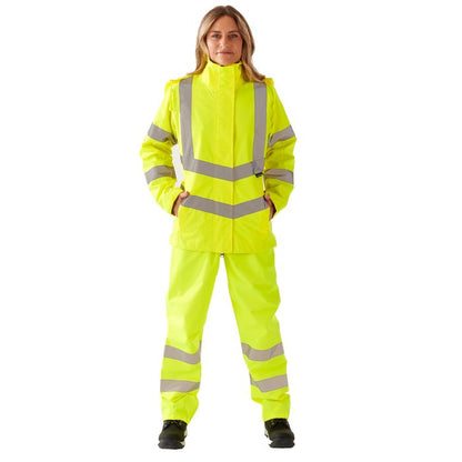 Ladies Hi Vis Yellow Sophia Lightweight Jacket - HV302 - - Customisable Jacket