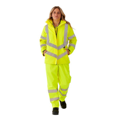 Ladies Hi Vis Yellow Kamela Padded Jacket - HV300 - - Customisable Jacket