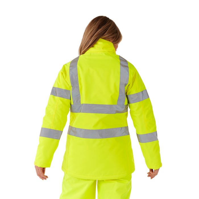 Ladies Hi Vis Yellow Kamela Padded Jacket - HV300 - - Customisable Jacket