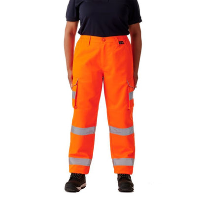 Ladies Hi Vis Orange Hana Combat Trouser - HV311 - - Customisable Trousers