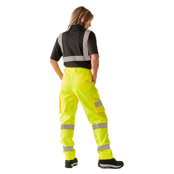 Ladies Hi Vis Yellow Hana Combat Trouser - HV310 - - Customisable Trousers