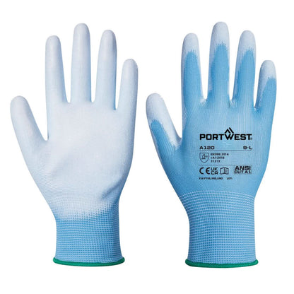 144 Pairs Of Grip 13 PU Palm Gloves - A120 - Blue - Customisable Glove Bundle