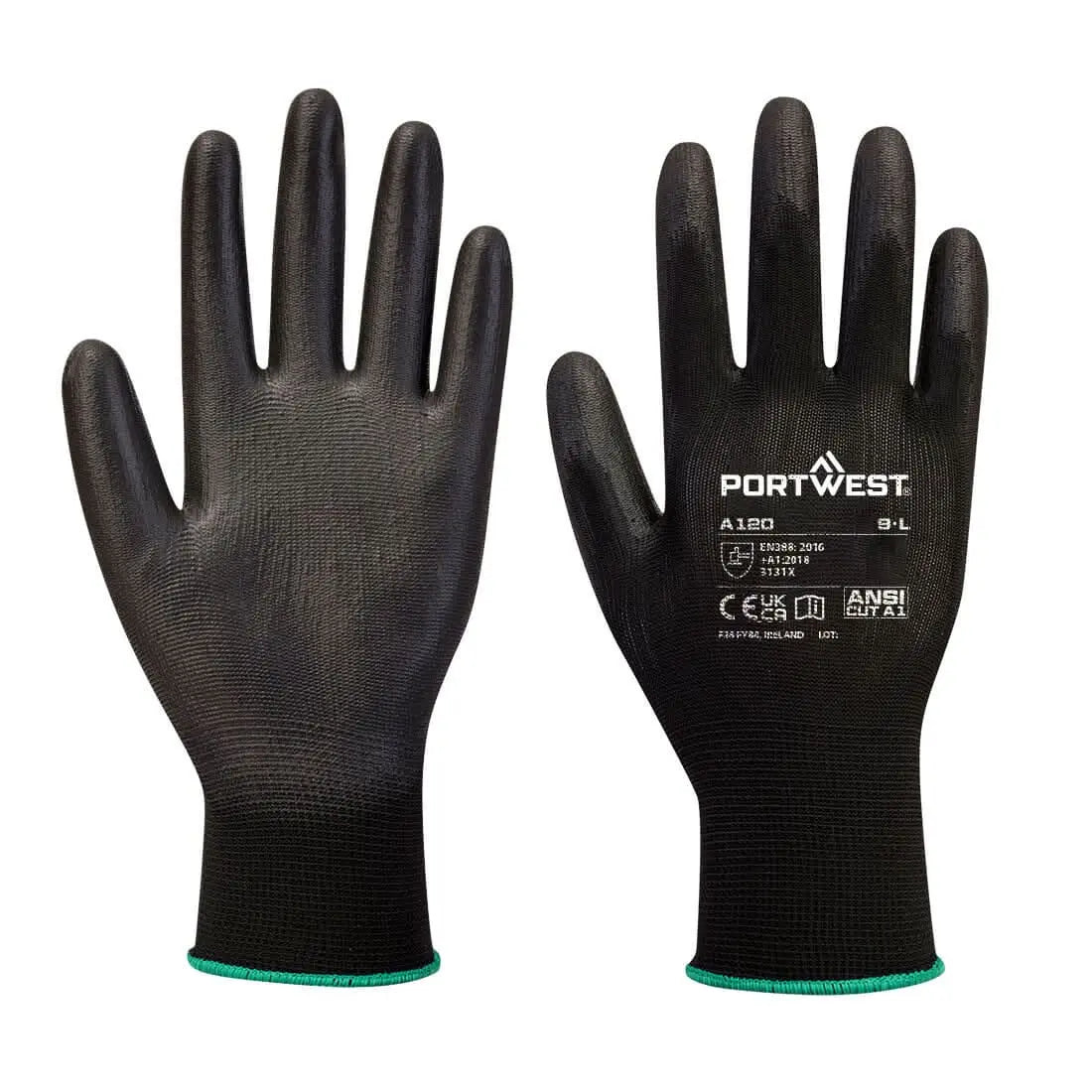 Grip 13 Pu Palm Glove A120 - Black - Customisable Grip Gloves