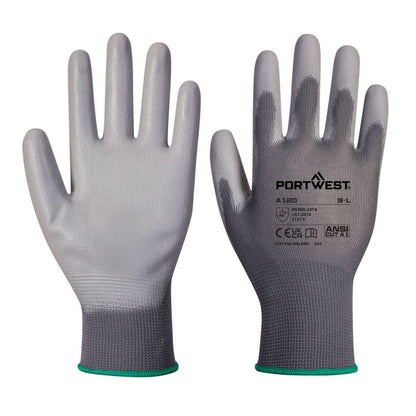 144 Pairs Of Grip 13 PU Palm Gloves - A120 - Grey - Customisable Glove Bundle