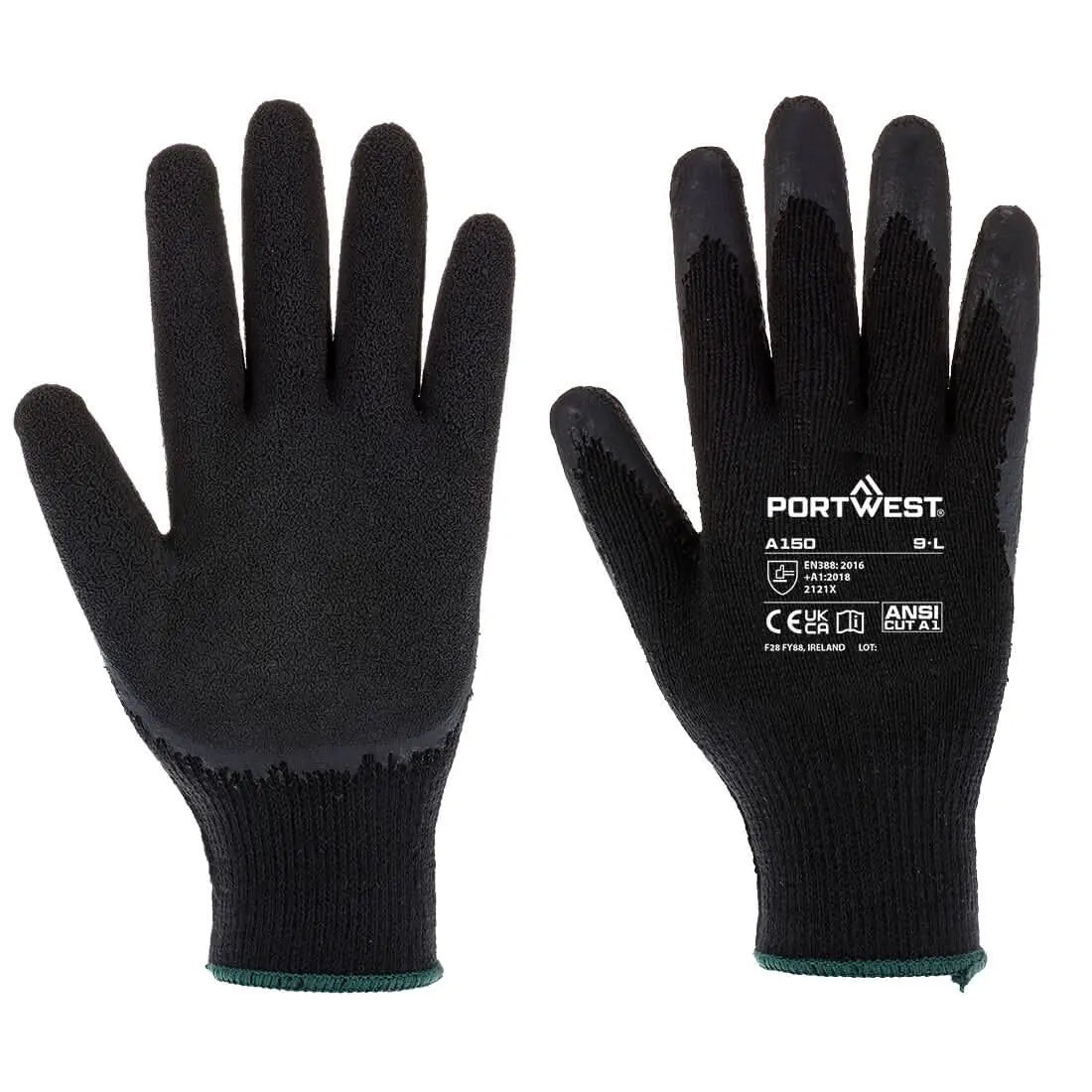 Grip 10 Latex Economy Glove A150 - Black - Customisable Grip Gloves