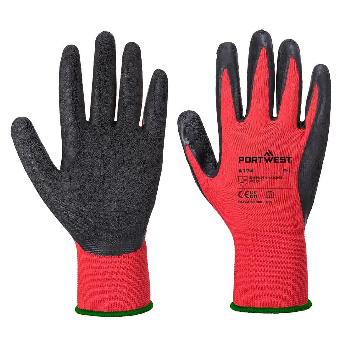 Grip 13 Latex Crinkle Glove A174 - Red Black - Customisable Grip Gloves