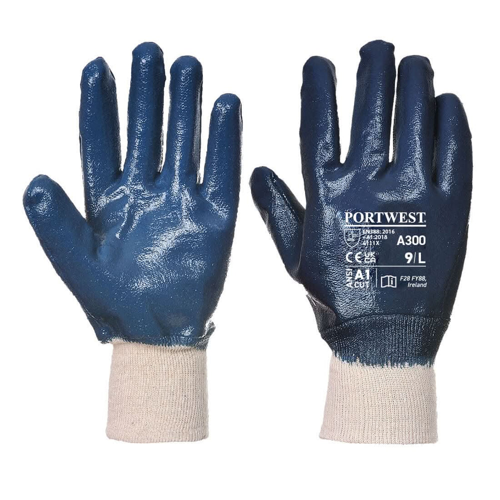 Grip 12 Nitrile Full Dipped Knitwrist Glove - A300