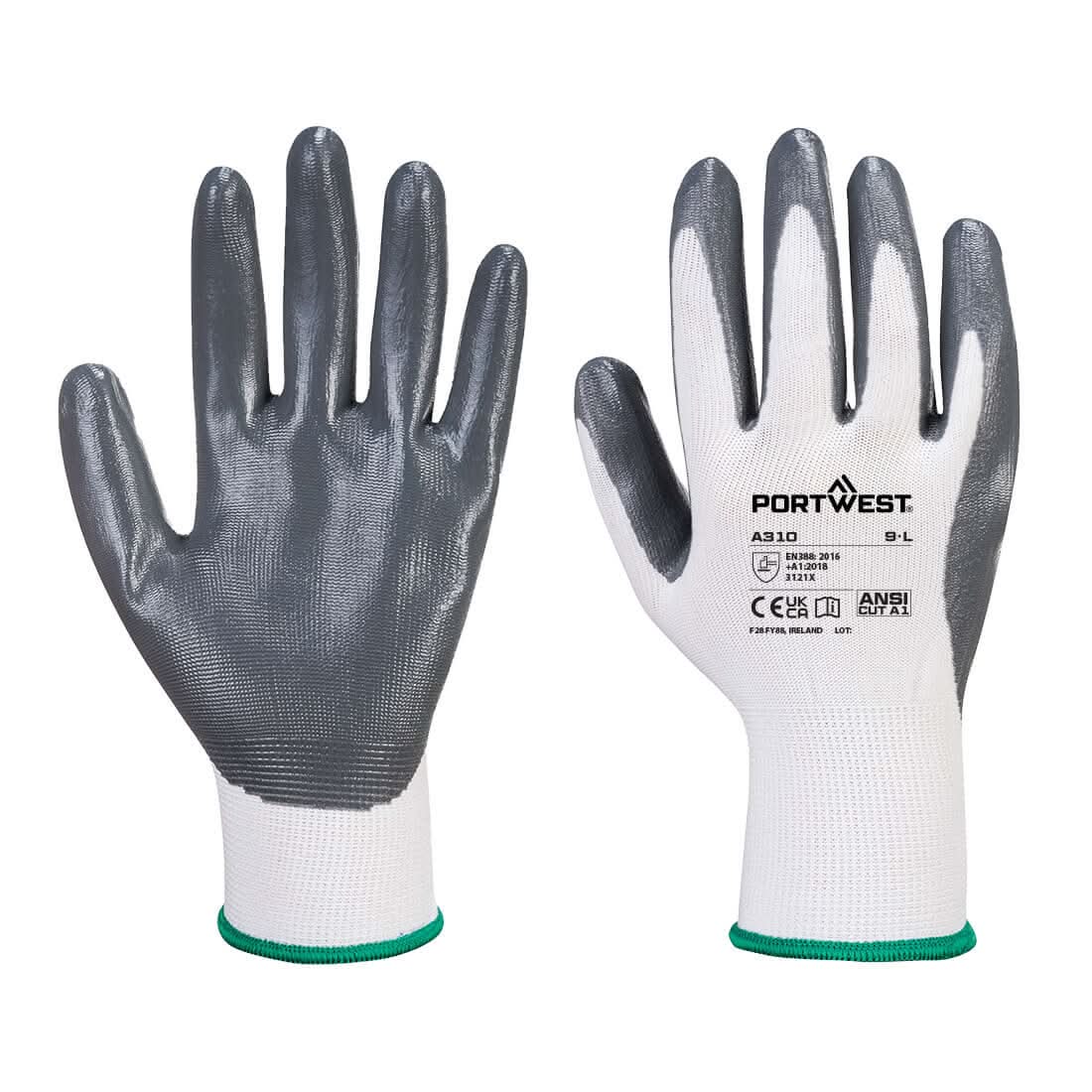 Grip 13 Nitrile Glove A310 - Grey White - Customisable Hand Protection