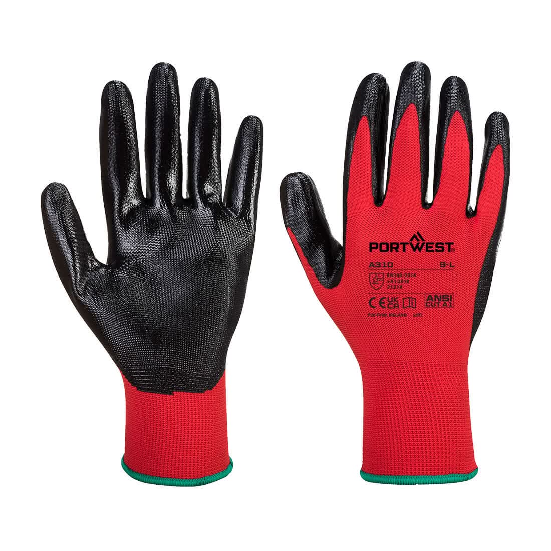 Grip 13 Nitrile Glove A310 - Red Black - Customisable Hand Protection