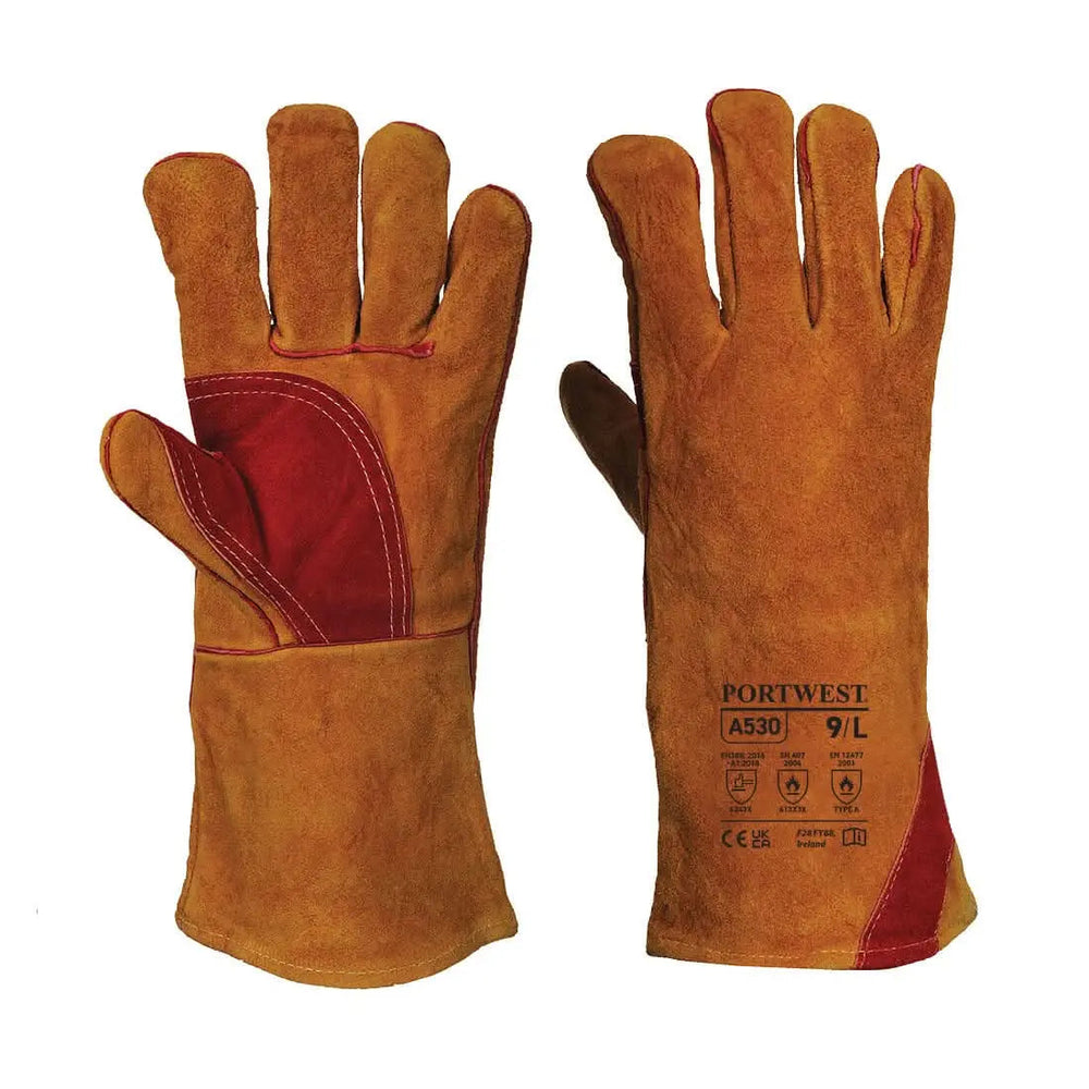 Welders 330 Split Leather Reinforced Palm Gauntlet - A530