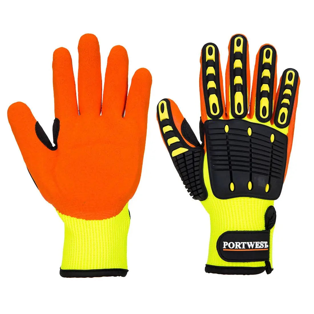Impact 13 Nitrile Reinforced Palm Glove A721 - Yellow Orange - Customisable Impact Gloves