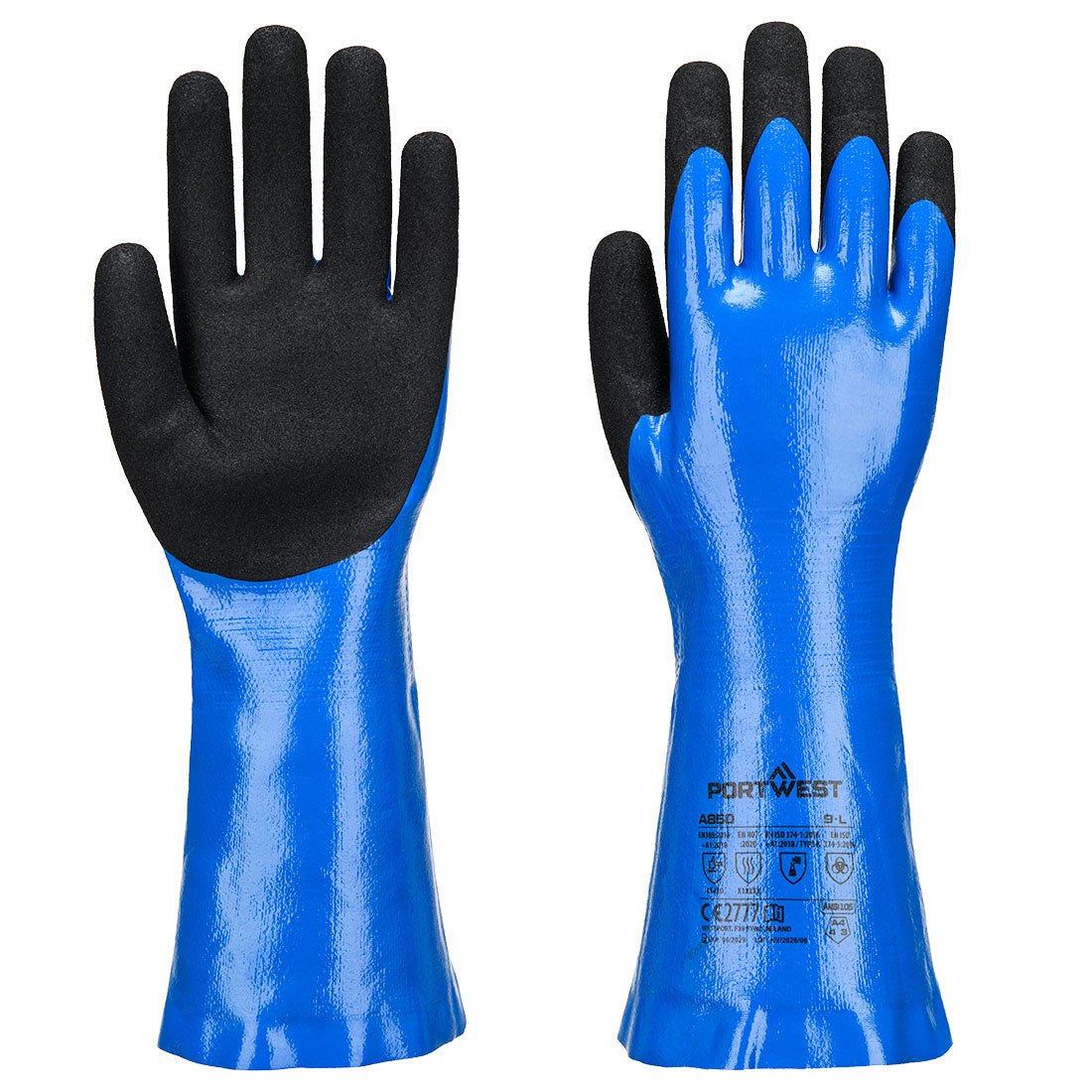 Chem Cut D 330 Nitrile Sandy Gauntlet - A850 - Blue Black - Customisable