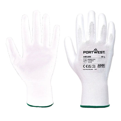 Grip 13 Pu Palm Essential Full Box (288 Pairs) Ab129 - White - Customisable General Handling Gloves