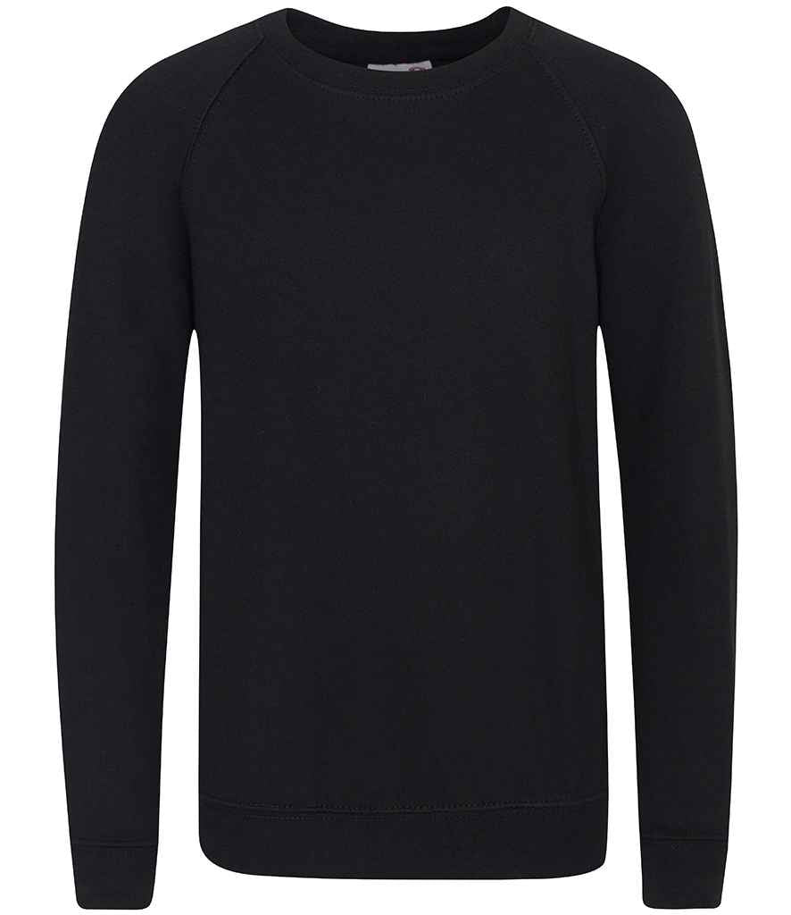 AWDis Academy Kids Raglan Sweatshirt - AC001B - Black - Customisable Sweatshirt