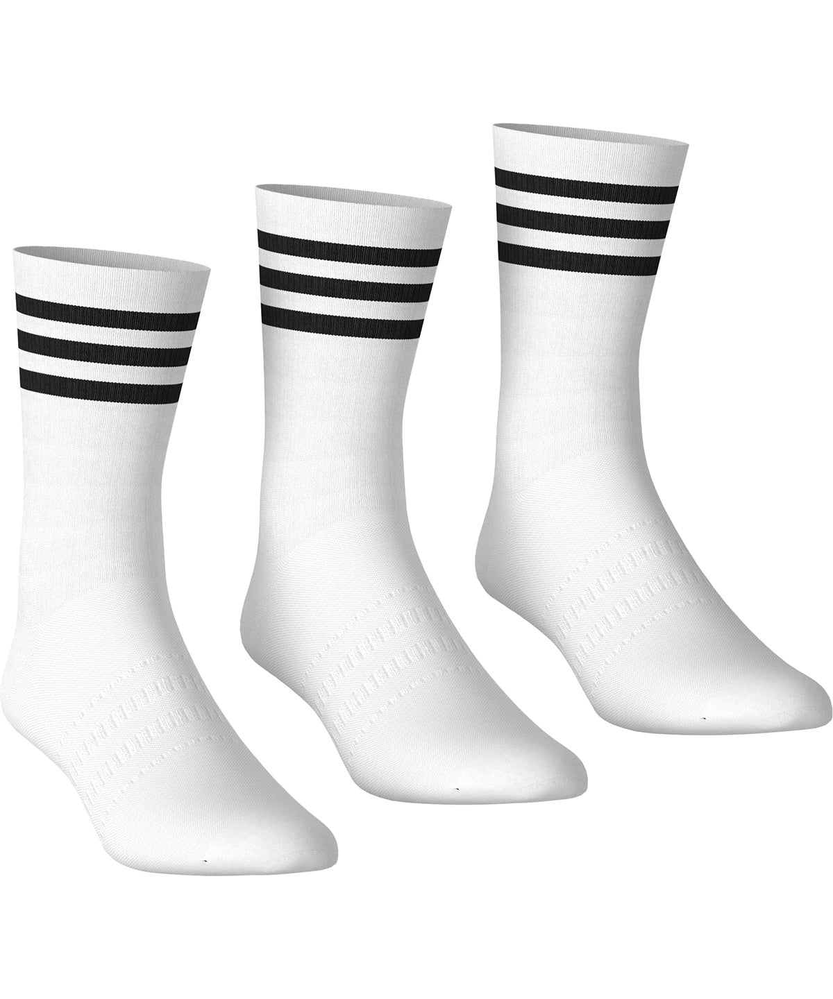 3-pack crew socks - AD094 - White - Customisable Socks