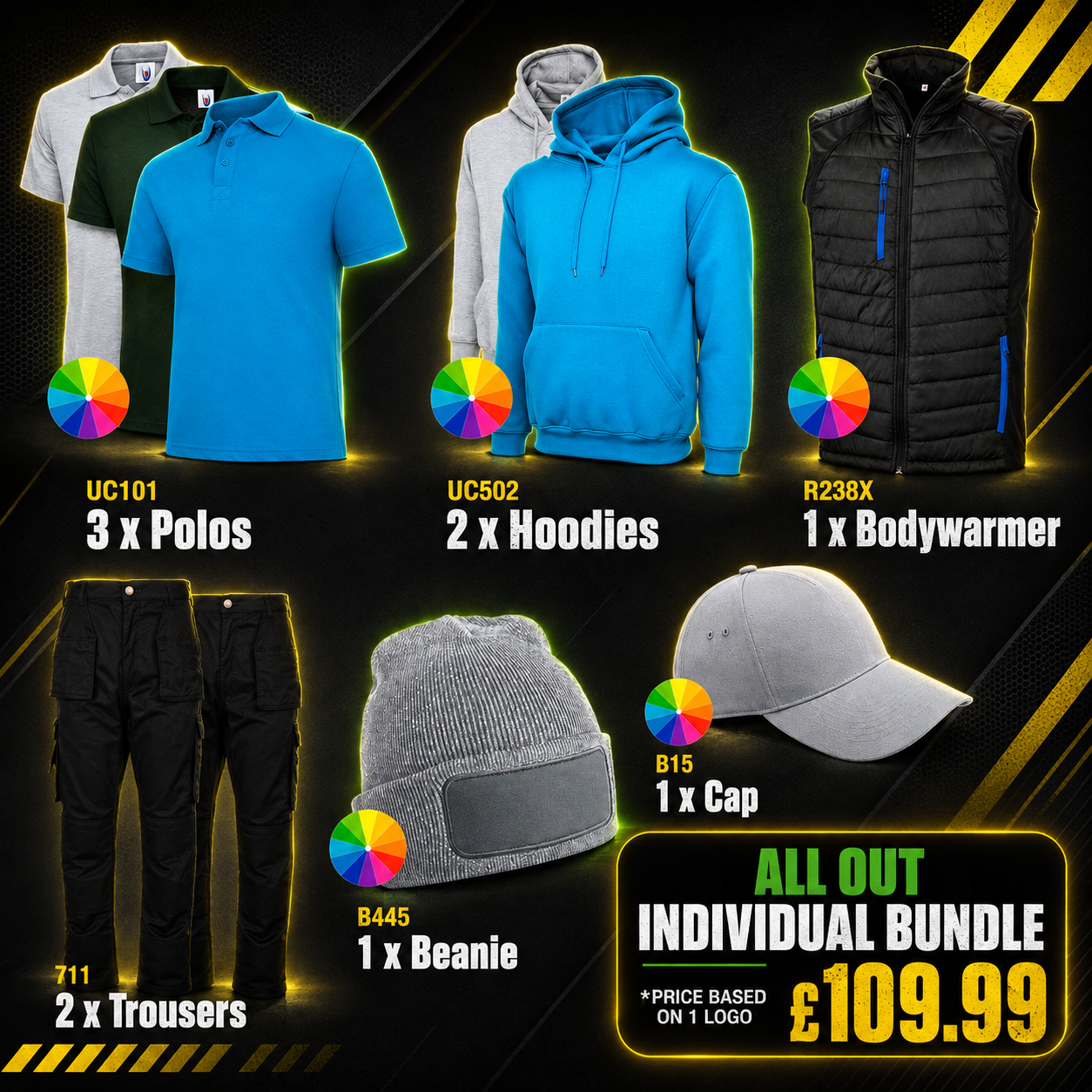 All Out 10-Piece Personalised Workwear Bundle
