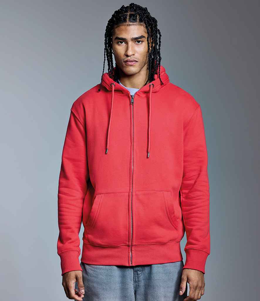 Anthem Organic Full Zip Hoodie - AM02 - Red - Customisable Hood