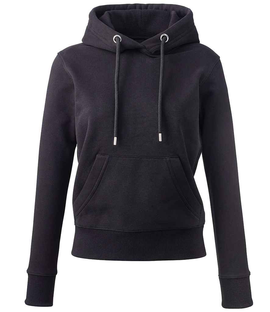 Anthem Ladies Organic Hoodie - AM03 - Black - Customisable Hood