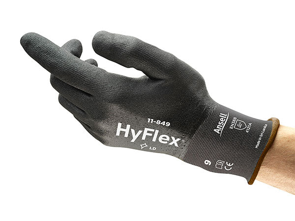 Ansell Hyflex Gloves An11 849 - Black - Customisable Nitrile