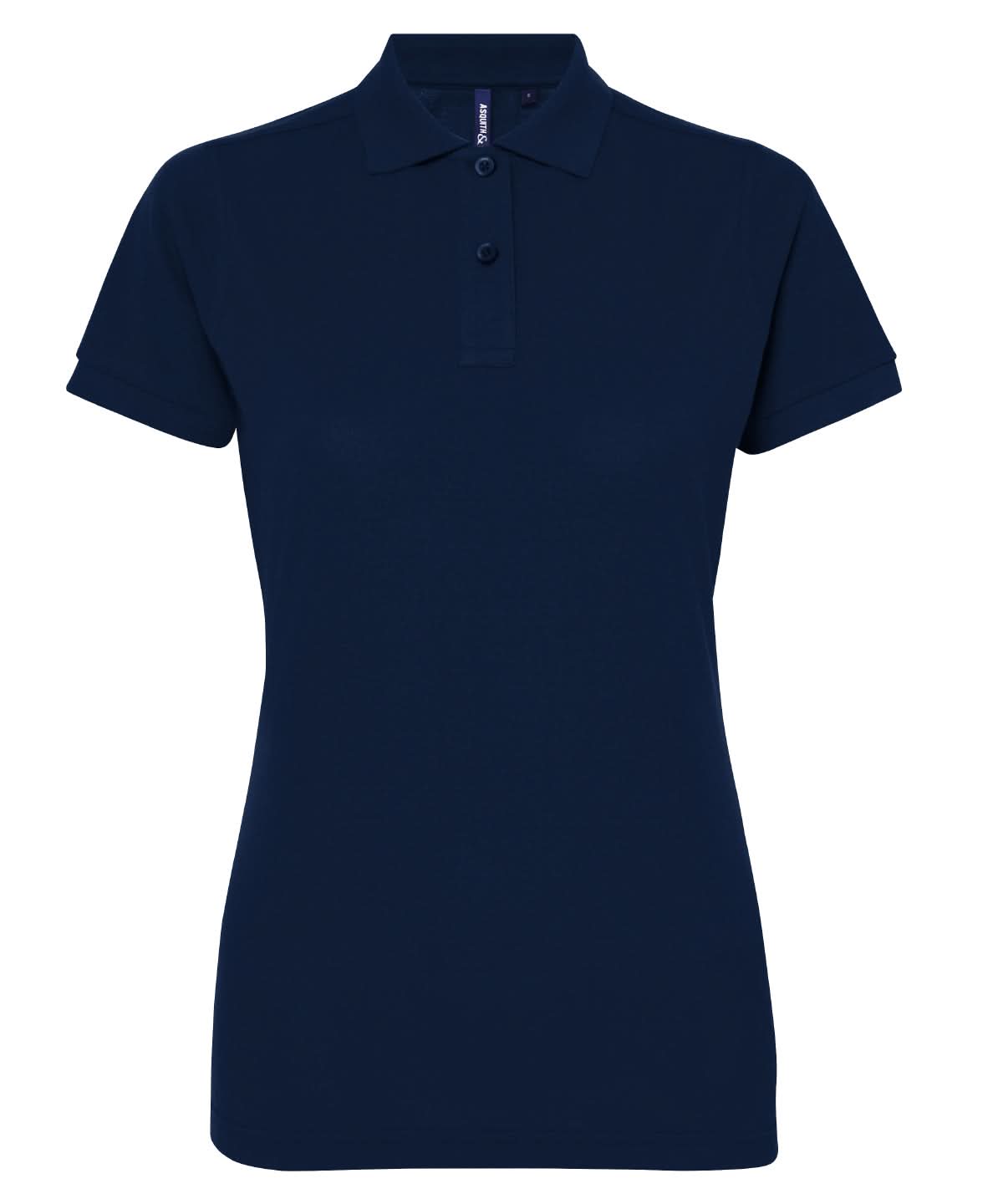 Asquith &amp; Fox Womens polycotton blend polo AQ025 - Navy - Customisable Polos