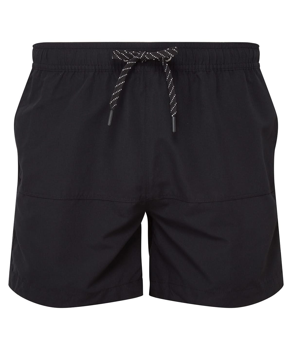 Asquith &amp; Fox Block colour swim shorts AQ056 - Black - Customisable Shorts