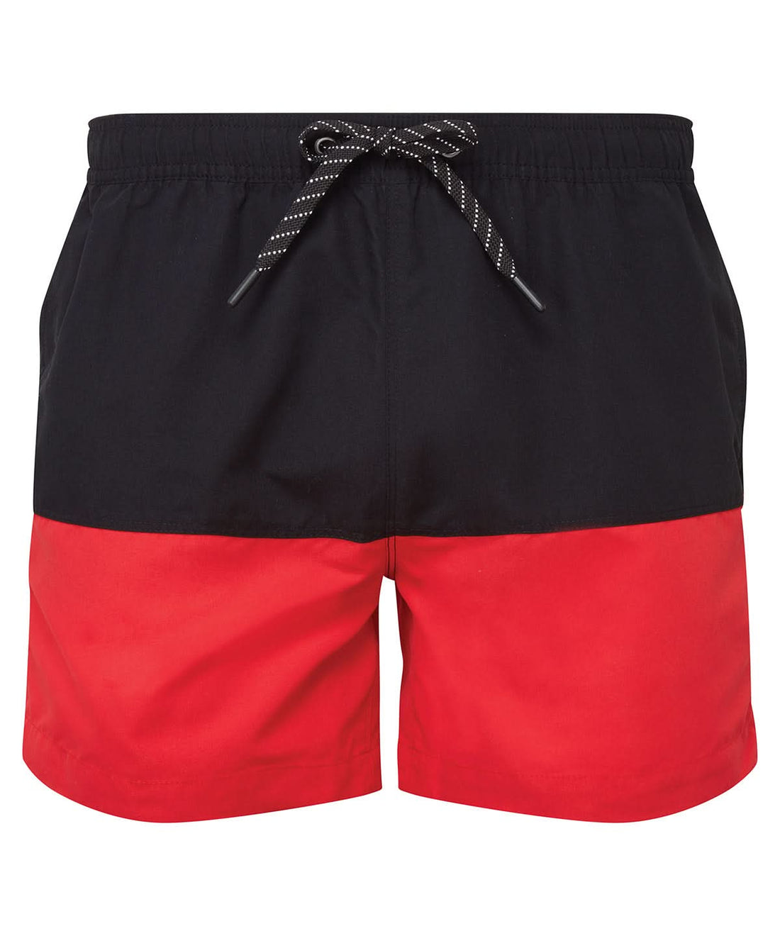 Asquith &amp; Fox Block colour swim shorts AQ056 - Black Red - Customisable Shorts
