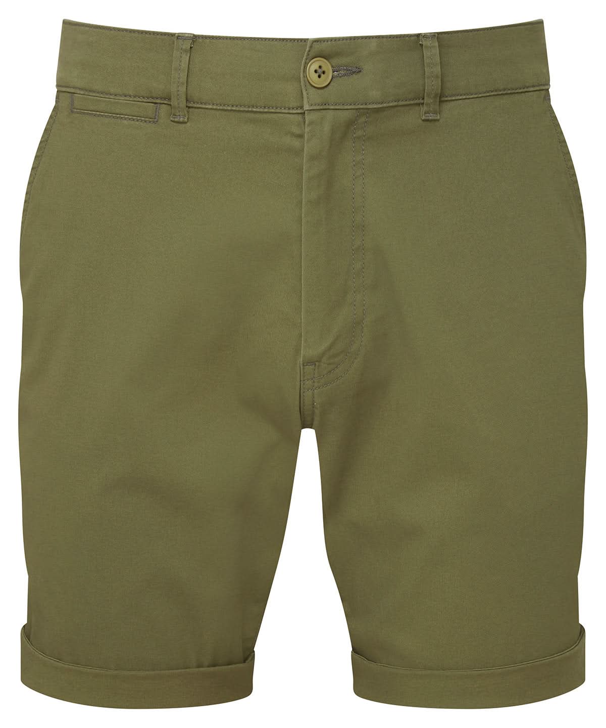 Asquith &amp; Fox Mens lightweight chino shorts AQ058 - Olive - Customisable Shorts