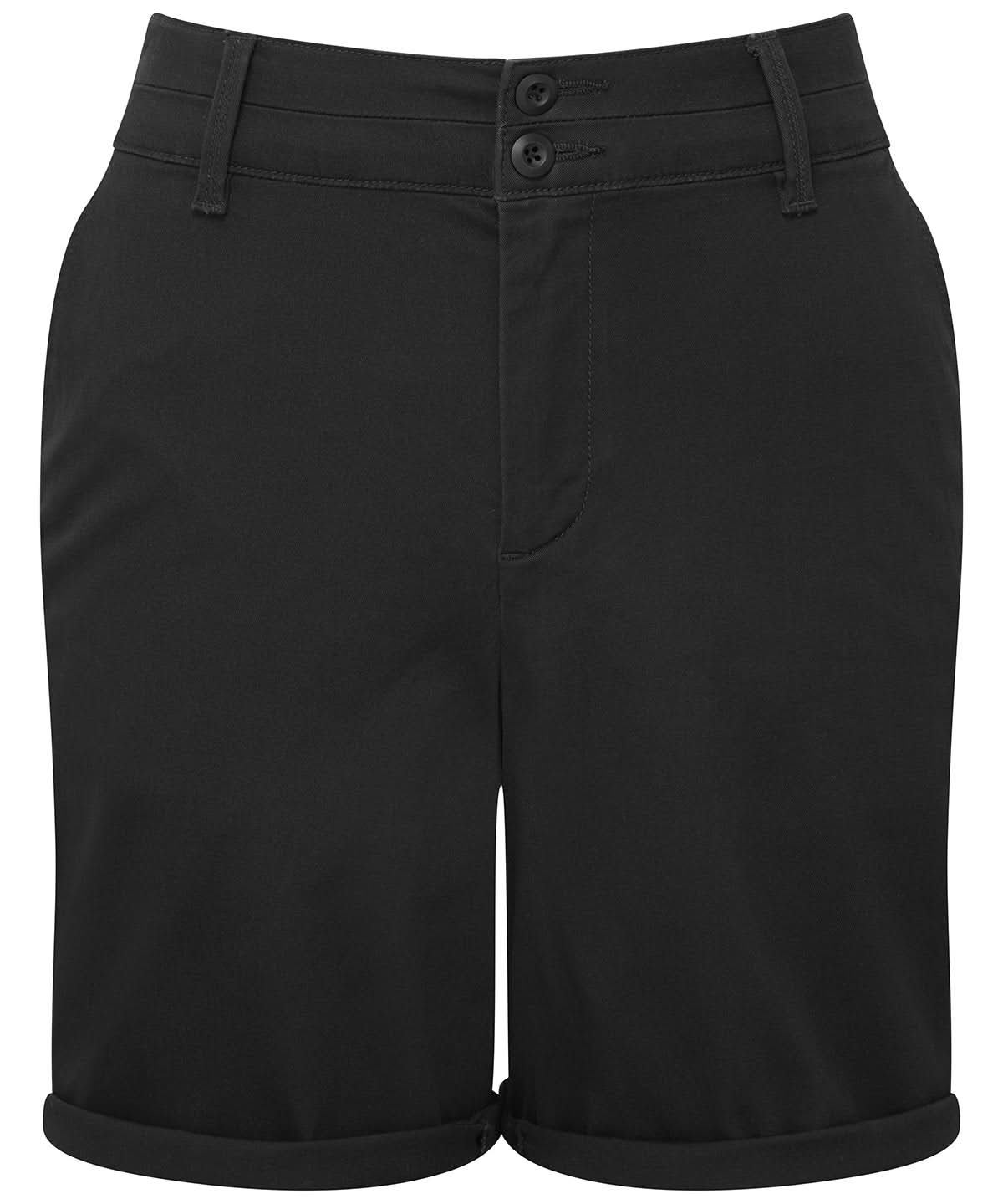 Asquith &amp; Fox Womens lightweight chino shorts AQ068 - Black - Customisable Shorts
