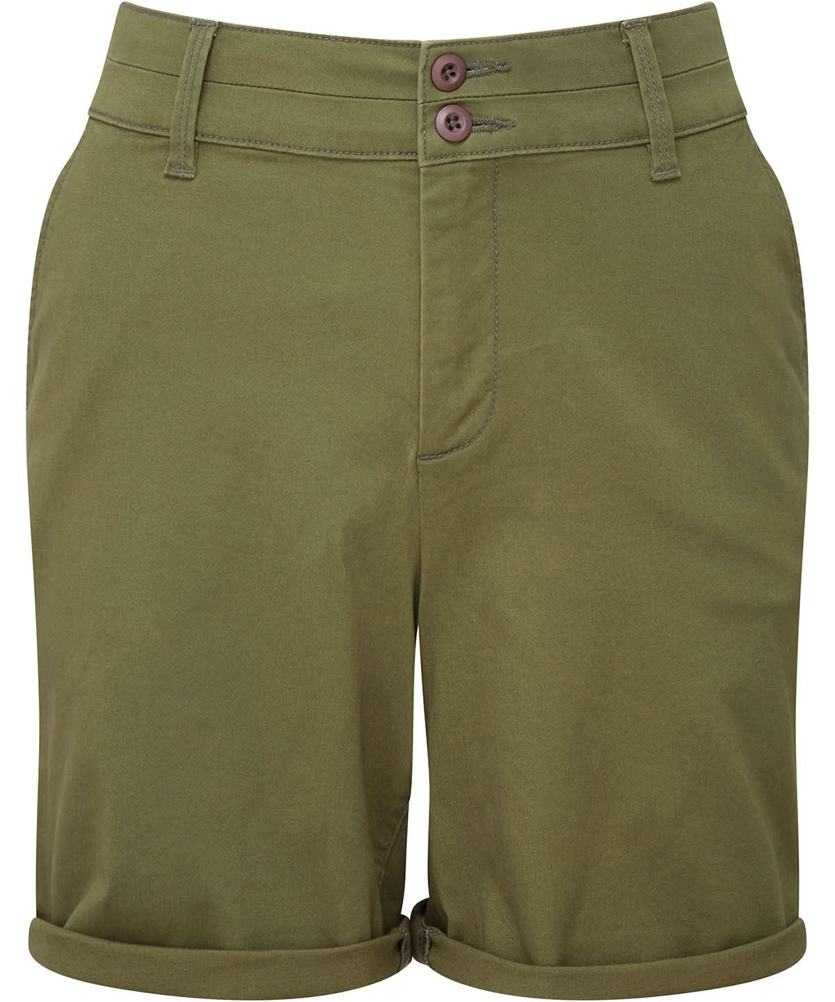 Asquith &amp; Fox Womens lightweight chino shorts AQ068 - Olive - Customisable Shorts