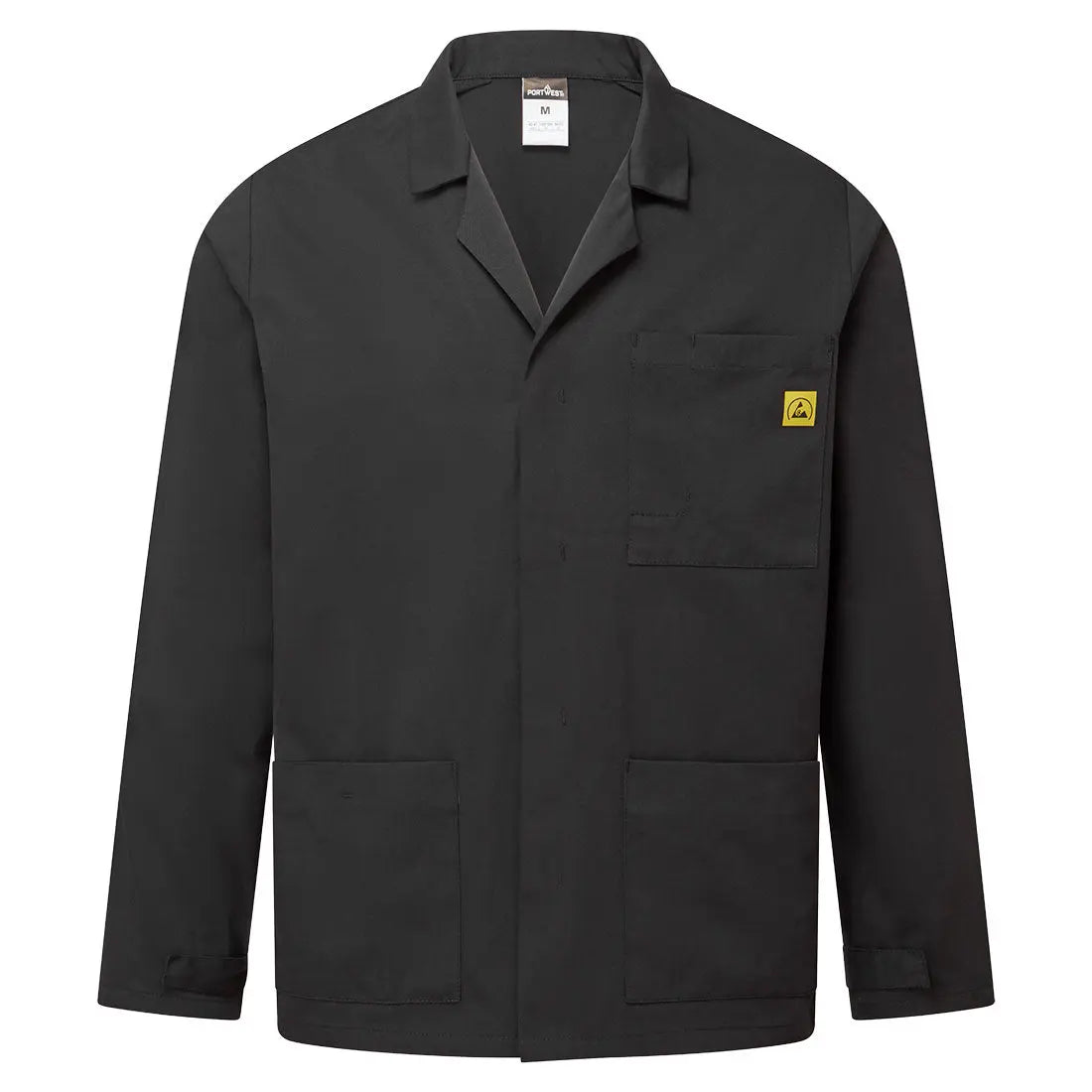 Anti Static Esd Lab Jacket As18 - Black - Customisable Work Jackets