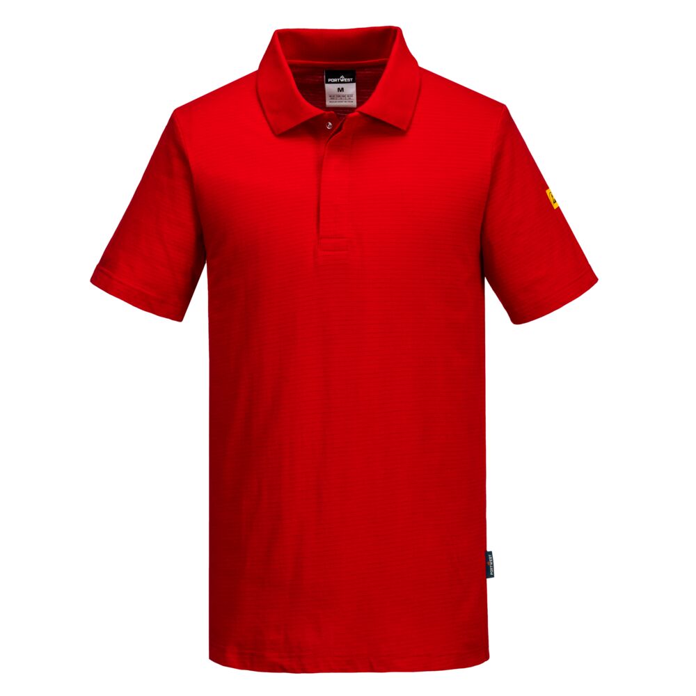 Anti Static Esd Polo Shirt S/S - AS21 - Deep Red - Customisable Polo Shirts