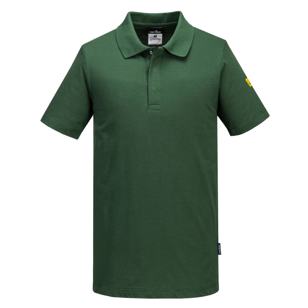 Anti Static Esd Polo Shirt S/S - AS21 - Forest Green - Customisable Polo Shirts