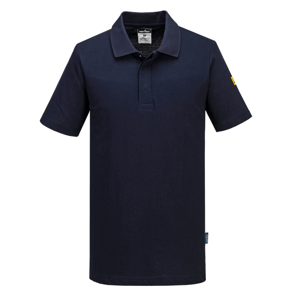 Anti Static Esd Polo Shirt S/S - AS21 - Navy - Customisable Polo Shirts