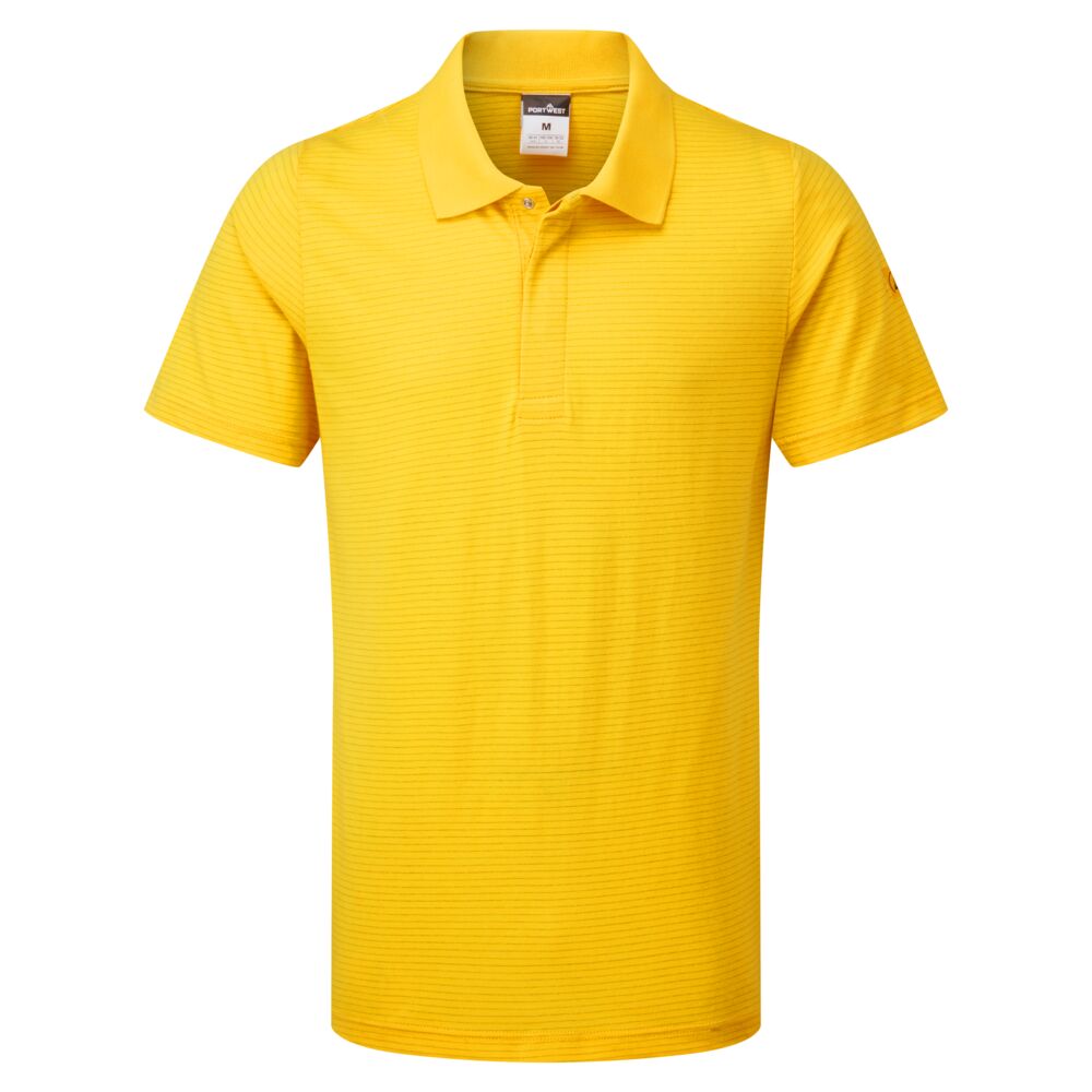 Anti Static Esd Polo Shirt S/S - AS21 - Deep Yellow - Customisable Polo Shirts