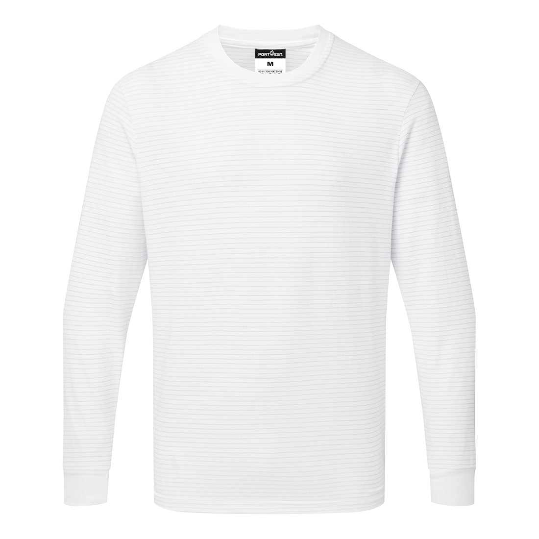 Anti Static Esd T Shirt L/S - AS22 - White - Customisable T-Shirt