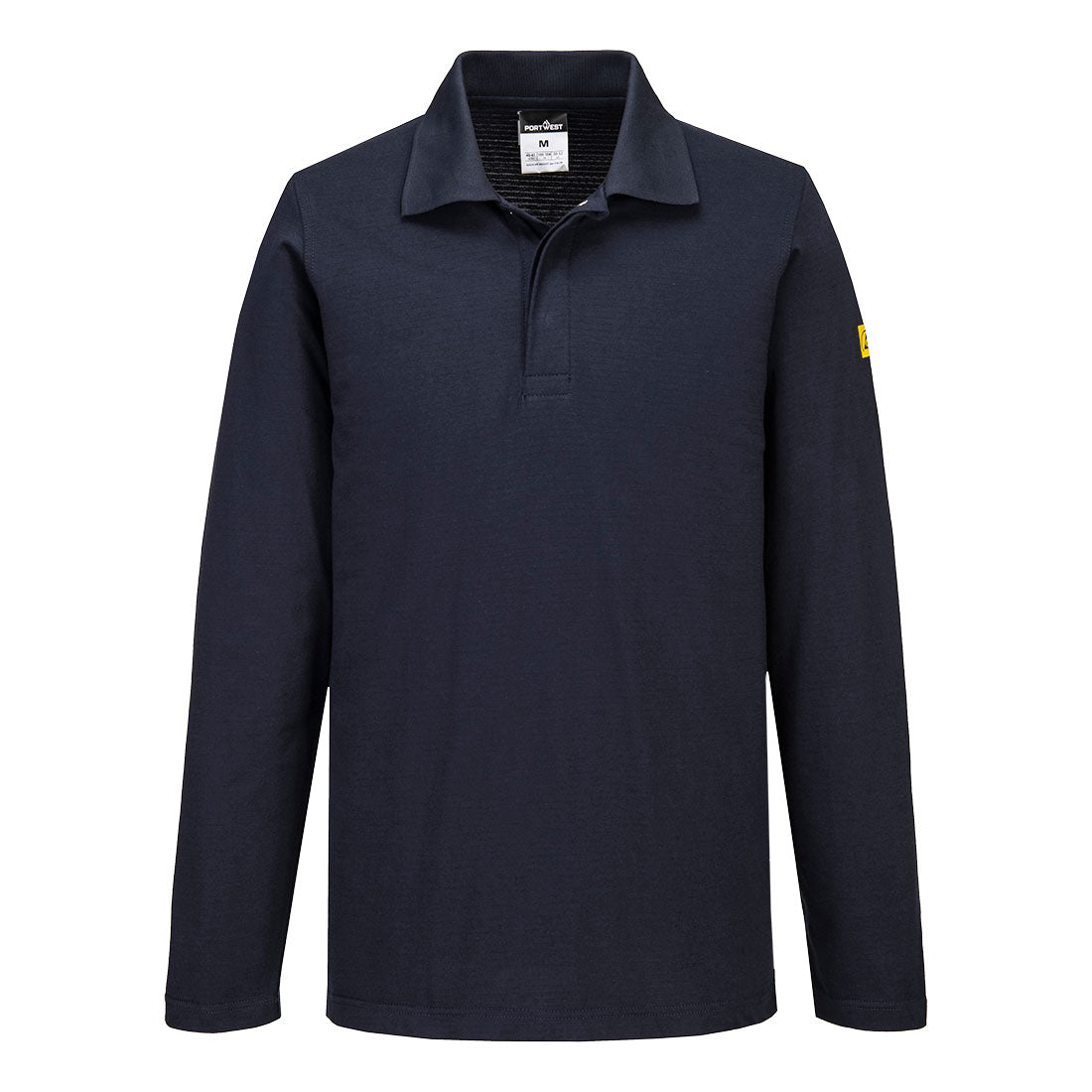Anti Static Esd Polo Shirt L/S - AS23 - Navy - Customisable T-Shirt