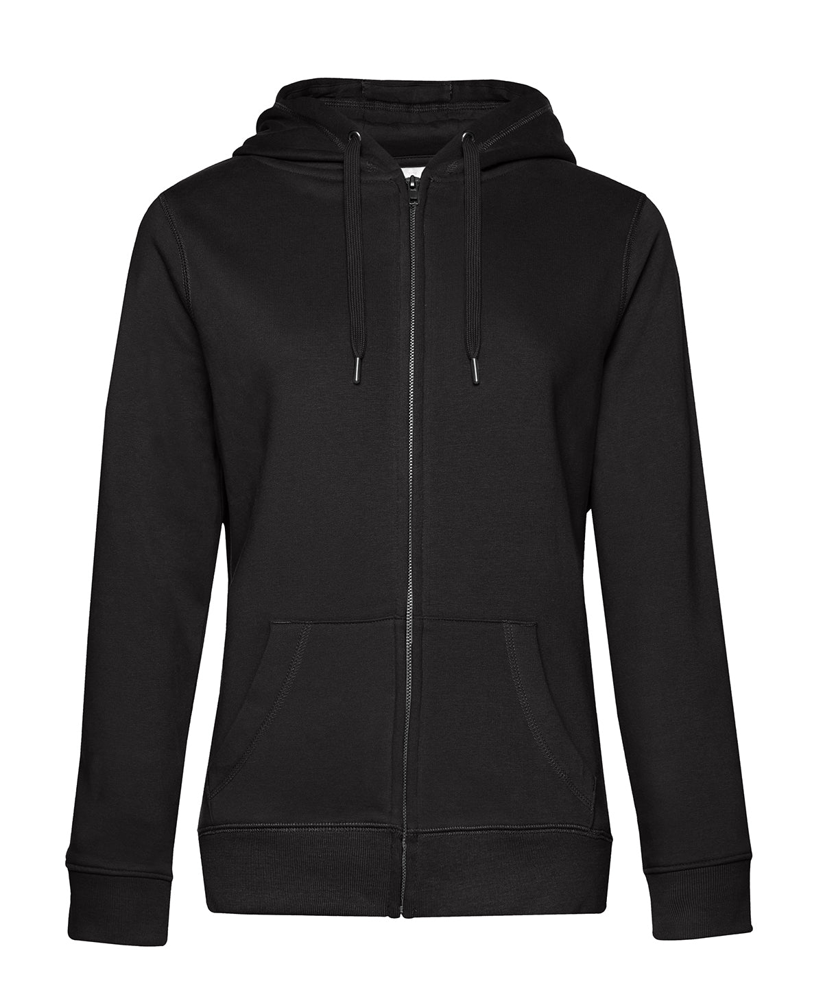 Queen zipped hooded - B012F - Black Pure* - Customisable Hoodies