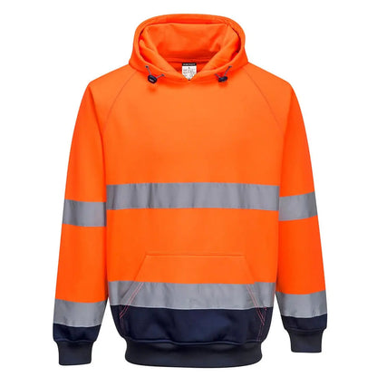 Hi Vis Contrast Hoodie B316 - Orange Navy - Customisable Hoodies