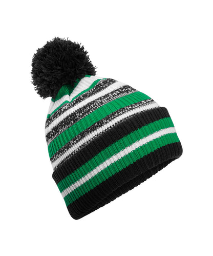 Beechfield Multi sport fan beanie B474R - Black Kelly Green White One size - Customisable Beanies