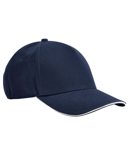 Beechfield EarthAware classic organic cotton 5 panel cap sandwich peak B825C - French Navy White One size - Customisable Caps