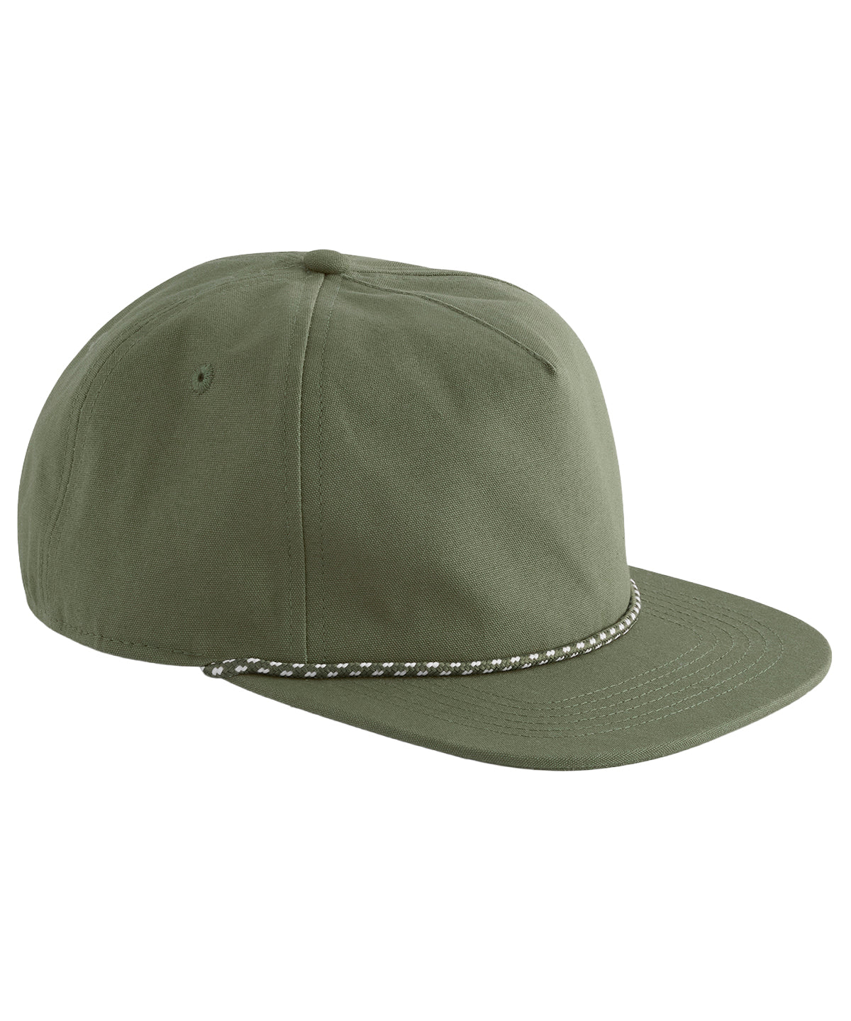 EarthAware® organic cotton 5-panel rope cap - B864N - Olive Green One size - Customisable Caps