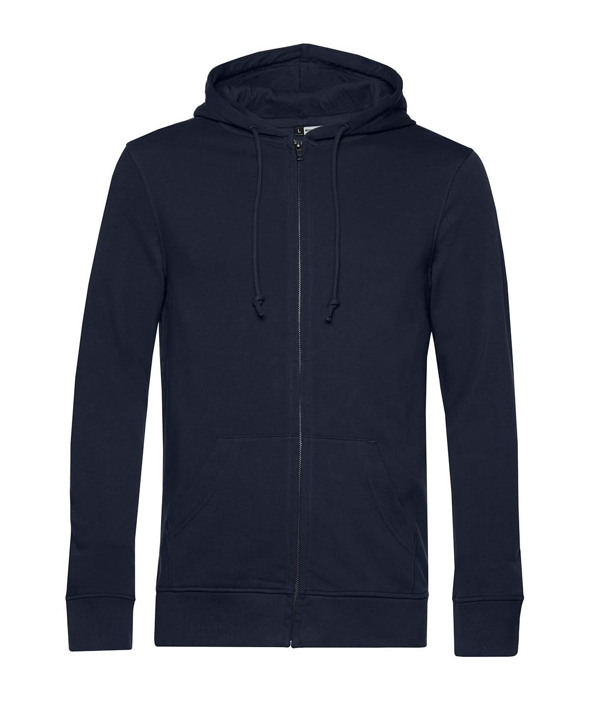 B&amp;C Collection Inspire Zipped Hood BA002 - Navy Blue - Customisable Hoodies
