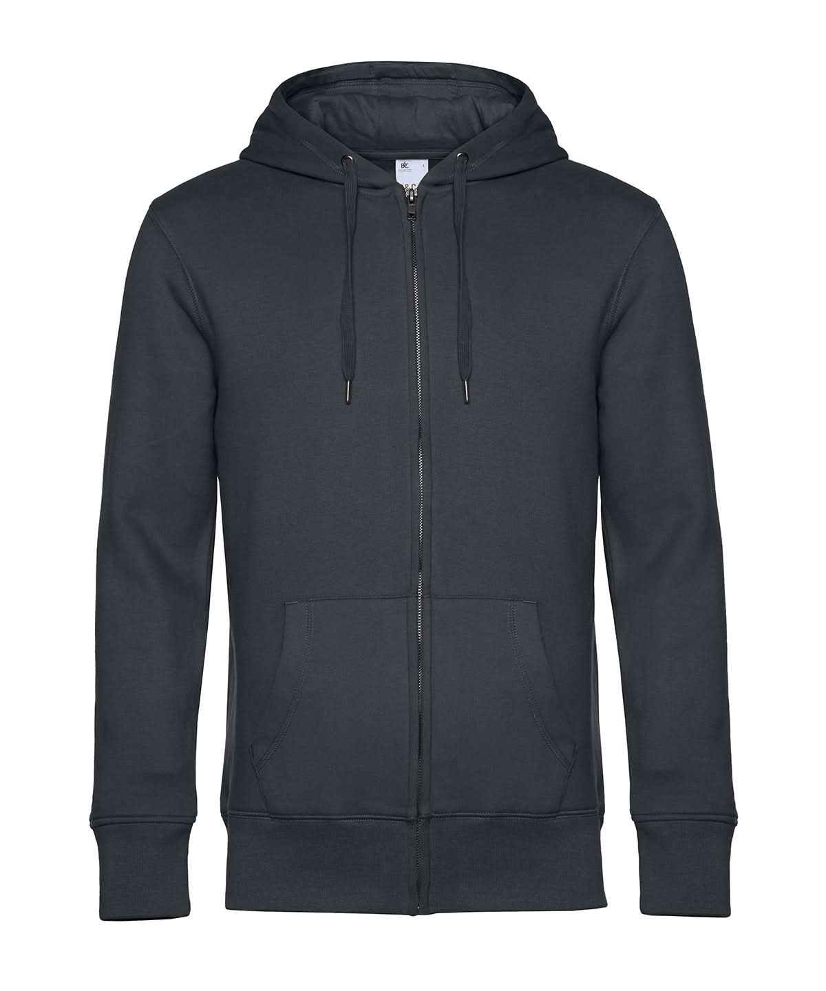 B&amp;C Collection KING Zipped Hood BA012 - Asphalt - Customisable Hoodies