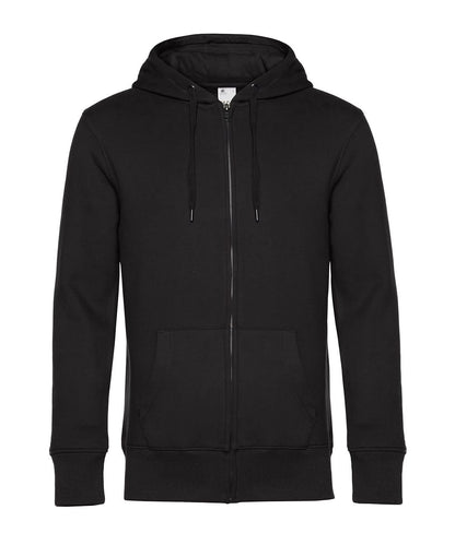 B&amp;C Collection KING Zipped Hood BA012 - Black Pure - Customisable Hoodies