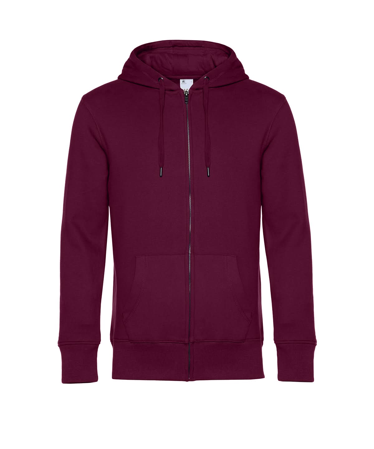 B&amp;C Collection KING Zipped Hood BA012 - Dark Cherry - Customisable Hoodies