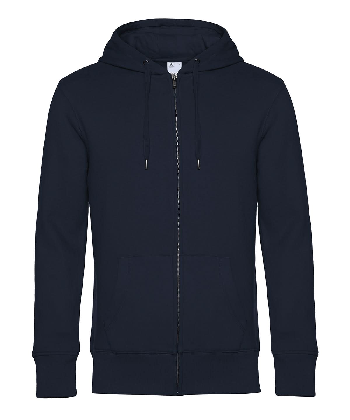 B&amp;C Collection KING Zipped Hood BA012 - Navy - Customisable Hoodies