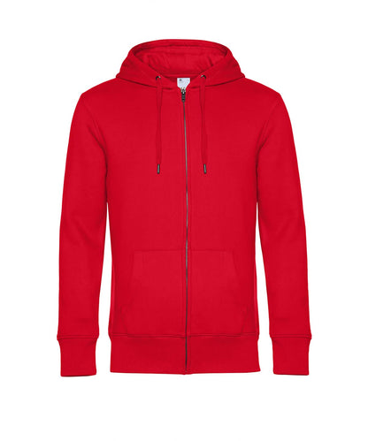 B&amp;C Collection KING Zipped Hood BA012 - Red - Customisable Hoodies